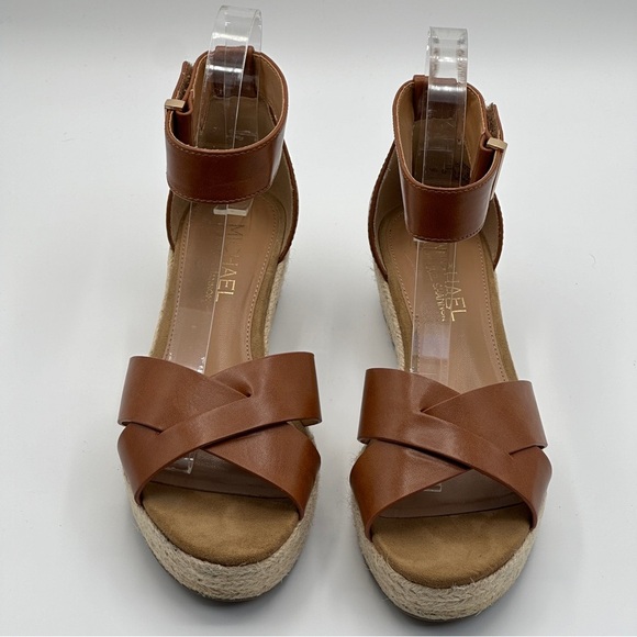 Michael By Michael Shannon Sylvie Ankle Strap Peep Toe Sandal Brown Size 6 - Picture 2 of 9